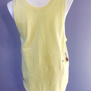 NWT DSG men’s everyday sunny yellow zip tank  top size Large for sports activity